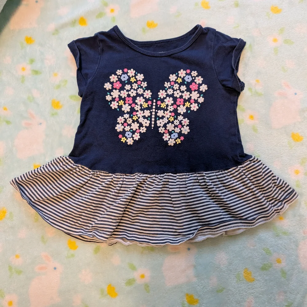 First Impressions Toddler Navy Floral Butterfly Top Leggings 18 Month Set